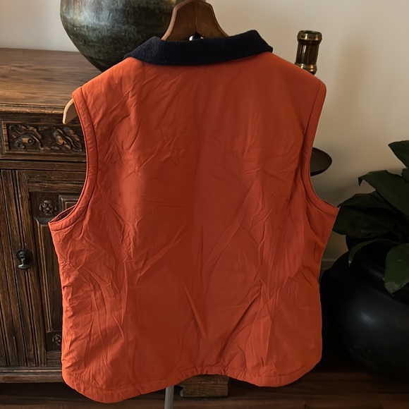VINTAGE LL Bean Orange Vest Fleece Lined - Picture 6 of 10